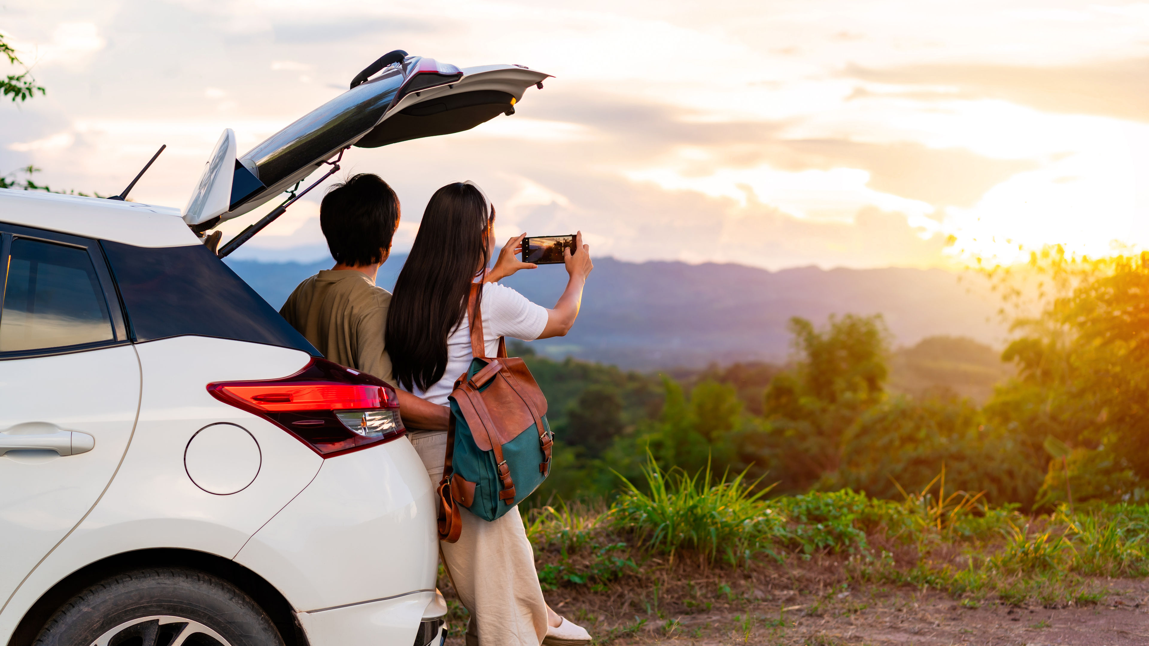 Couple on a road trip