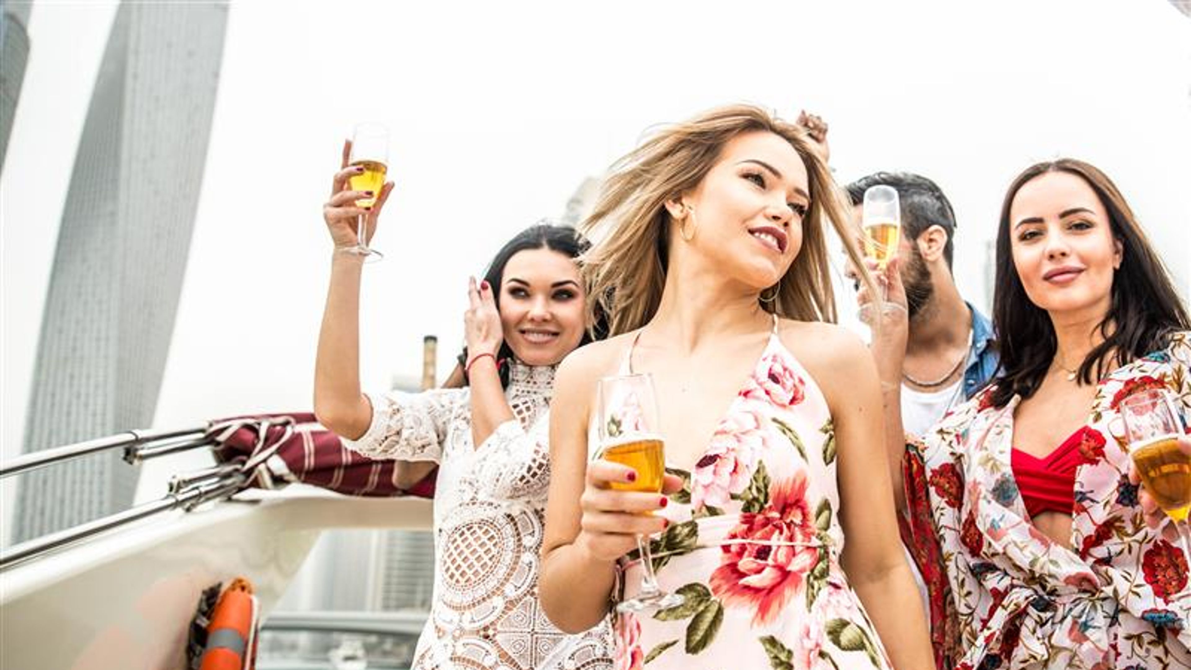 People Celebrating on a yacht