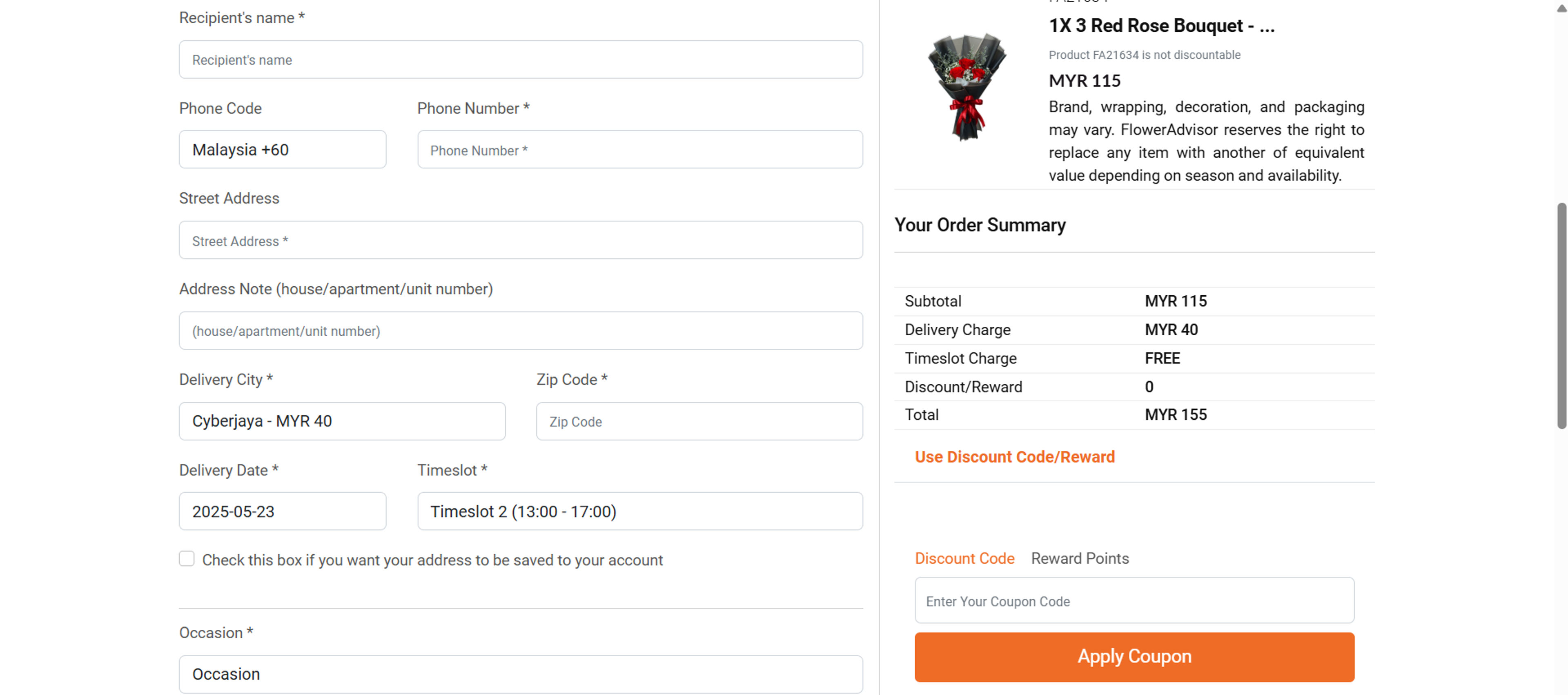How to use Coupon for Floweradvisor