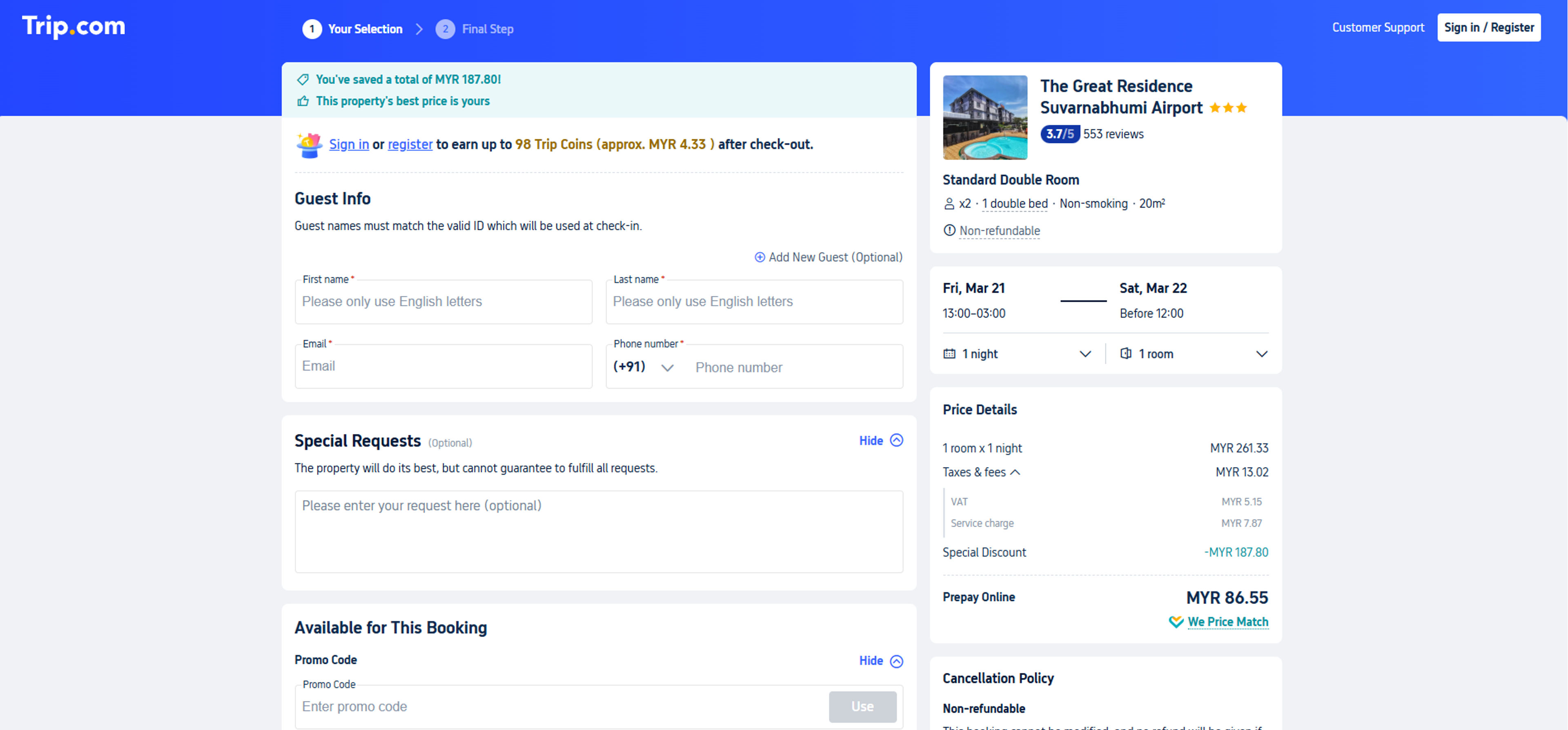 How to use coupon for Trip.com